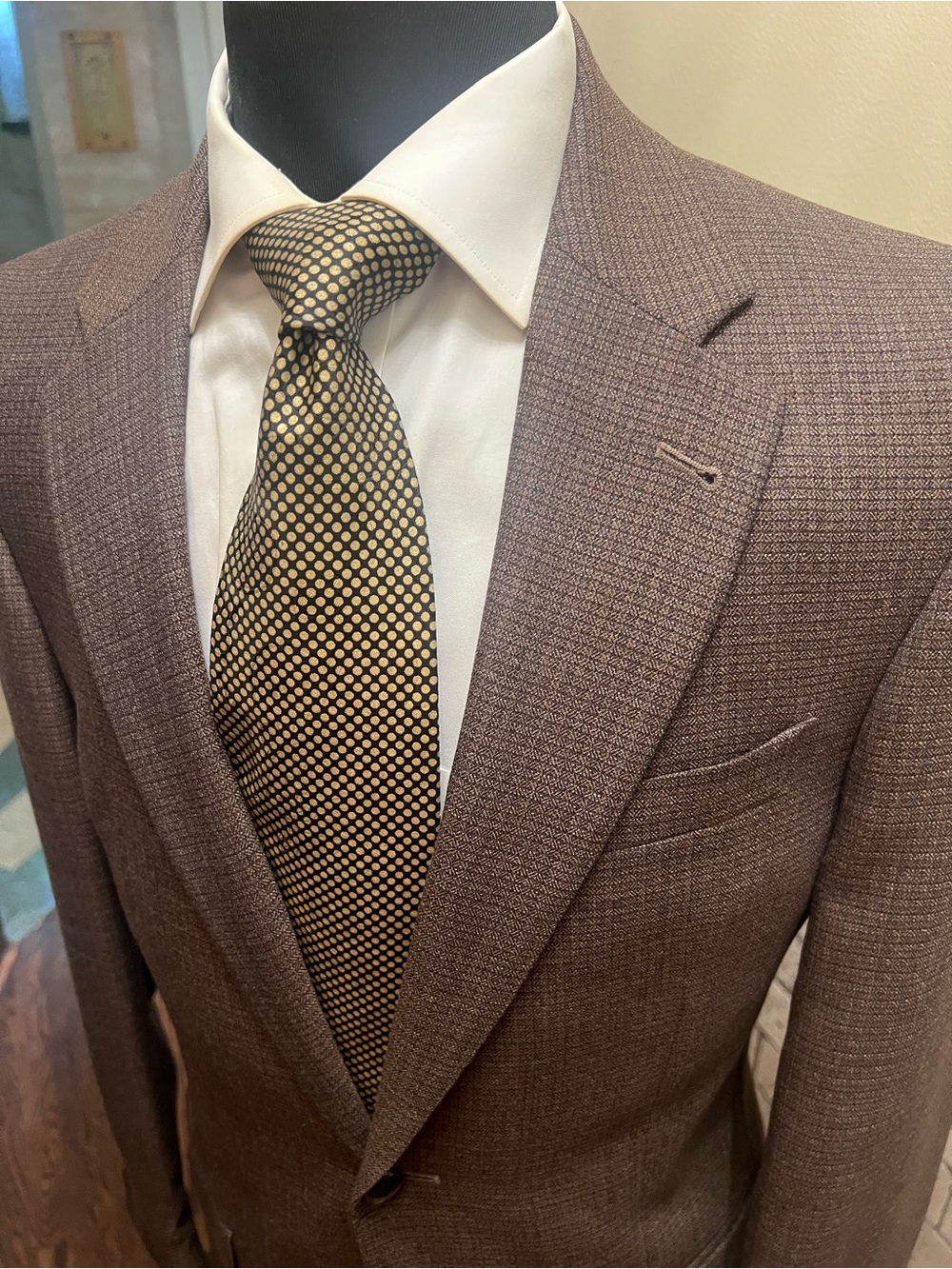 Jos A Bank Signature Collection Sport Coat Brown Tailored Fit Textured Men 38L